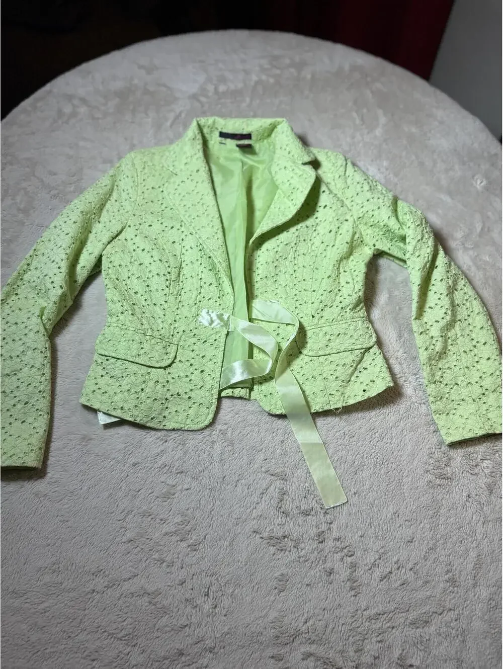 Willie Smith Light Green Eyelet Lace Skirt SZ 6‎